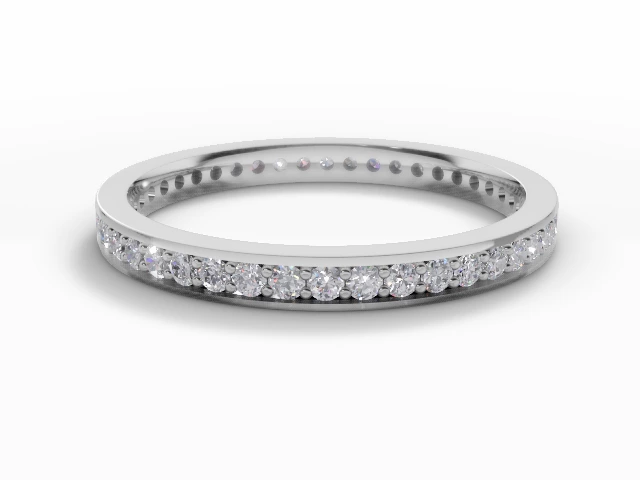 2.0mm. Wide Stacker All Diamond Eternity Ring 100% Recycled, Hallmarked 18ct. White Gold