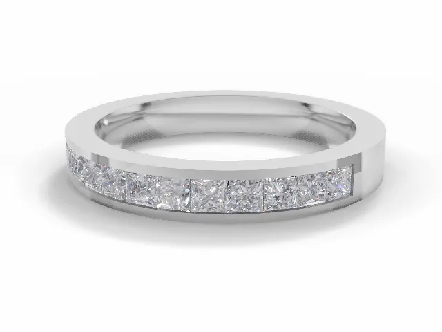 3.0mm. Wide Semi-Set All Diamond Eternity Ring 100% Recycled, Hallmarked 18ct. White Gold