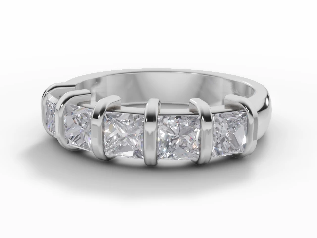 4.0mm. Wide Semi-Set All Diamond Eternity Ring 100% Recycled, Hallmarked 18ct. White Gold