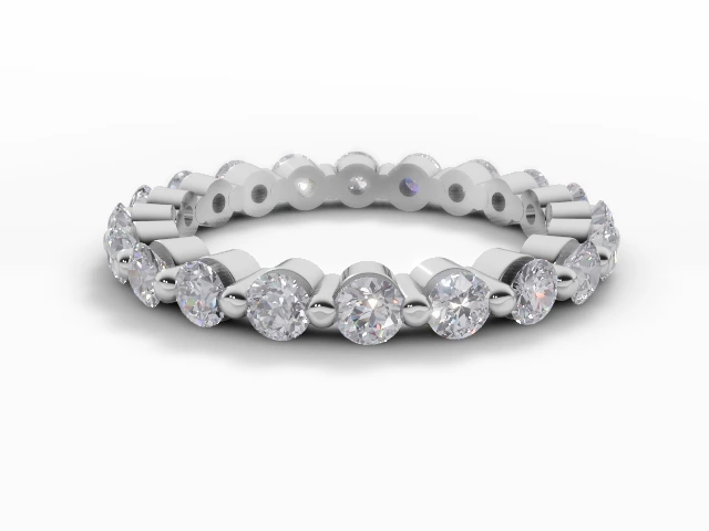 3.0mm. Wide Fully-Set All Diamond Eternity Ring 100% Recycled, Hallmarked 18ct. White Gold