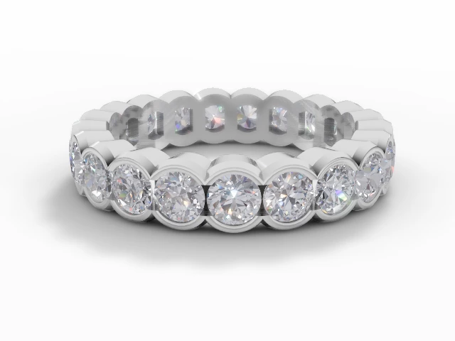 4.0mm. Wide Fully-Set All Diamond Eternity Ring 100% Recycled, Hallmarked 18ct. White Gold