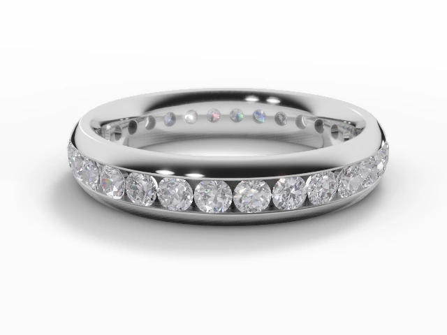 4.0mm. Wide Fully-Set All Diamond Eternity Ring 100% Recycled, Hallmarked 18ct. White Gold