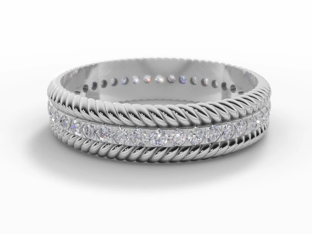 4.6mm. Wide Fully-Set All Diamond Eternity Ring 100% Recycled, Hallmarked 18ct. White Gold