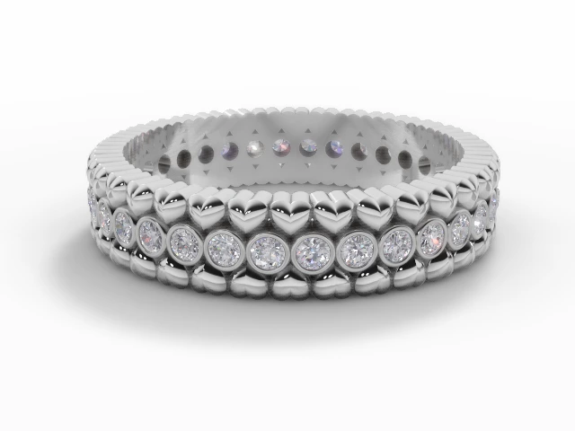 4.3mm. Wide Fully-Set All Diamond Eternity Ring 100% Recycled, Hallmarked 18ct. White Gold