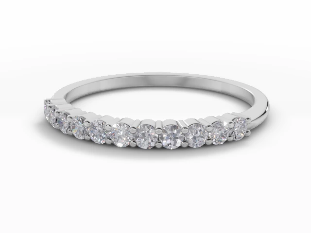 1.6mm. Wide Stacker All Diamond Eternity Ring 100% Recycled, Hallmarked 18ct. White Gold