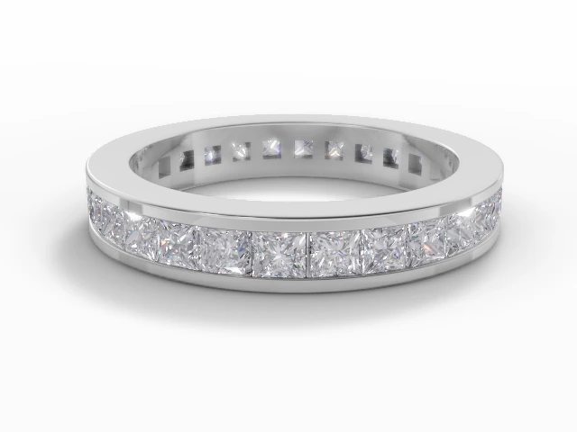 3.5mm. Wide Fully-Set All Diamond Eternity Ring 100% Recycled, Hallmarked 18ct. White Gold