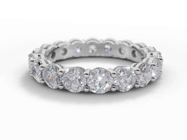 3.5mm. Wide Fully-Set All Diamond Eternity Ring 100% Recycled, Hallmarked 18ct. White Gold