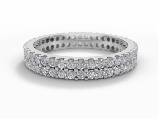 3.2mm. Wide Fully-Set All Diamond Eternity Ring 100% Recycled, Hallmarked 18ct. White Gold