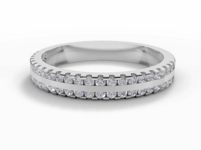 3.0mm. Wide Semi-Set All Diamond Eternity Ring 100% Recycled, Hallmarked 18ct. White Gold