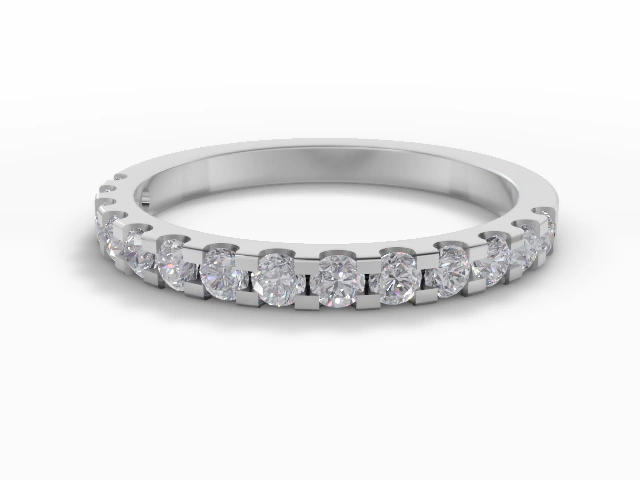 2.1mm. Wide Semi-Set All Diamond Eternity Ring 100% Recycled, Hallmarked 18ct. White Gold