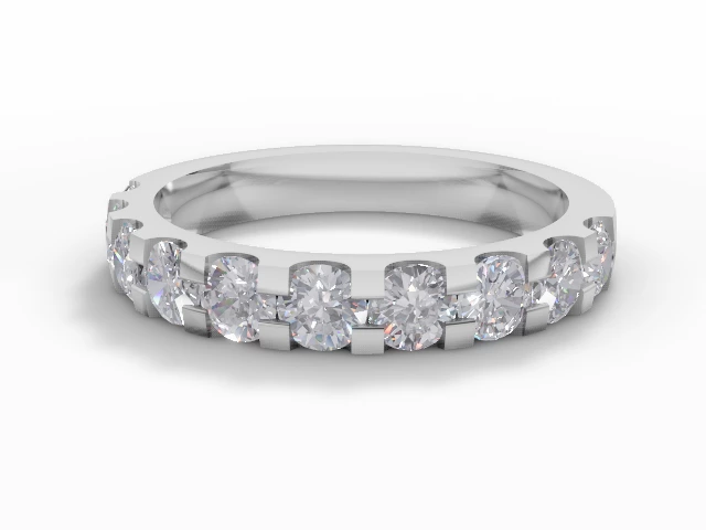 3.1mm. Wide Semi-Set All Diamond Eternity Ring 100% Recycled, Hallmarked 18ct. White Gold