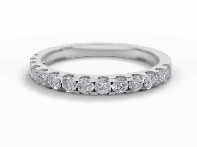 2.1mm. Wide Semi-Set All Diamond Eternity Ring 100% Recycled, Hallmarked 18ct. White Gold