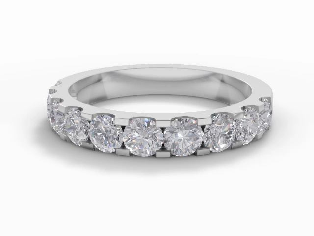 3.1mm. Wide Semi-Set All Diamond Eternity Ring 100% Recycled, Hallmarked 18ct. White Gold