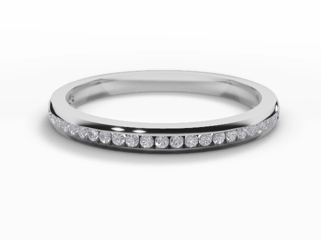 2.0mm. Wide Semi-Set All Diamond Eternity Ring 100% Recycled, Hallmarked 18ct. White Gold