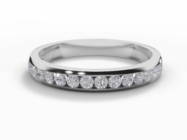 2.8mm. Wide Semi-Set All Diamond Eternity Ring 100% Recycled, Hallmarked 18ct. White Gold