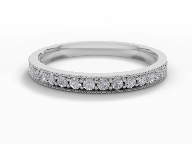 2.3mm. Wide Semi-Set All Diamond Eternity Ring 100% Recycled, Hallmarked 18ct. White Gold