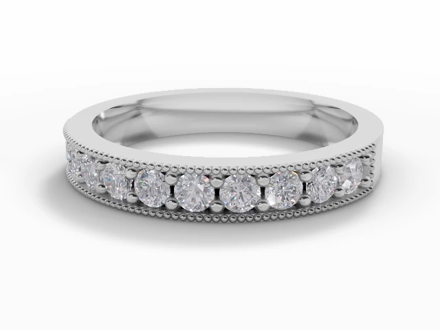 3.1mm. Wide Semi-Set All Diamond Eternity Ring 100% Recycled, Hallmarked 18ct. White Gold