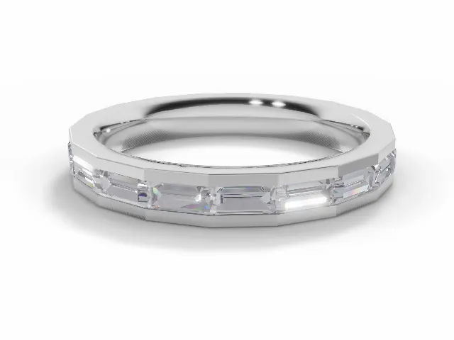 3.0mm. Wide Semi-Set All Diamond Eternity Ring 100% Recycled, Hallmarked 18ct. White Gold