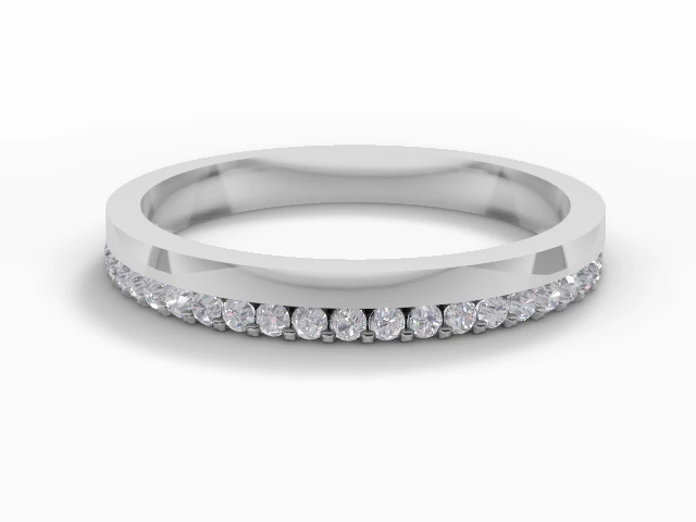 2.5mm. Wide Semi-Set All Diamond Eternity Ring 100% Recycled, Hallmarked 18ct. White Gold