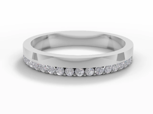 3.0mm. Wide Semi-Set All Diamond Eternity Ring 100% Recycled, Hallmarked 18ct. White Gold