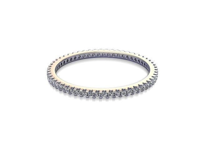 1.3mm. Wide Fully-Set All Diamond Eternity Ring 100% Recycled, Hallmarked 18ct. White Gold