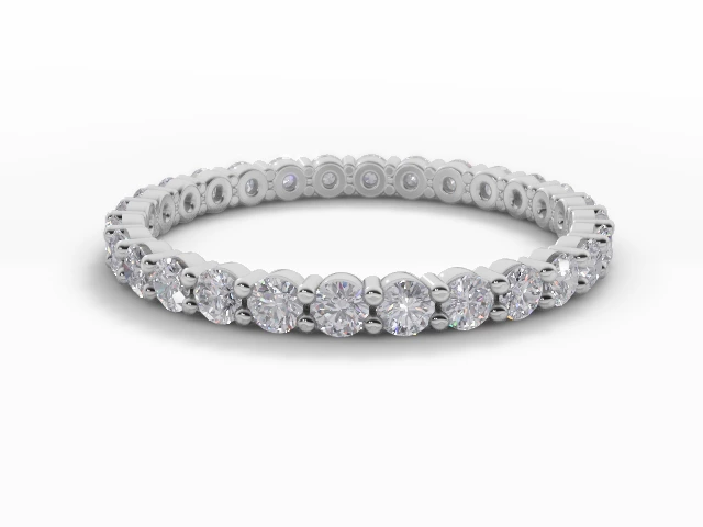 2.0mm. Wide Fully-Set All Diamond Eternity Ring 100% Recycled, Hallmarked 18ct. White Gold