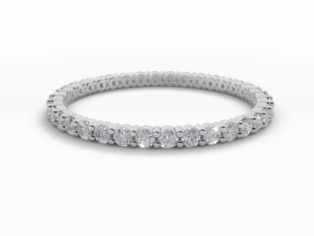 1.5mm. Wide Fully-Set All Diamond Eternity Ring 100% Recycled, Hallmarked 18ct. White Gold