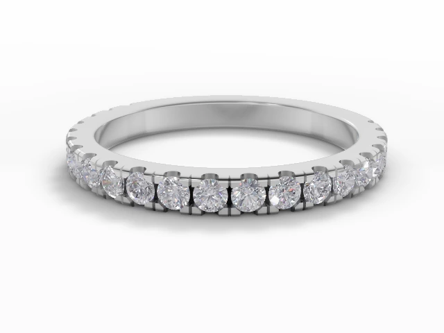 2.0mm. Wide Semi-Set All Diamond Eternity Ring 100% Recycled, Hallmarked 18ct. White Gold