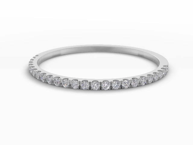 Eternity Rings Semi-Set Skinny Width 100% Recycled 18ct. White Gold