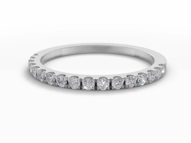 2.0mm. Wide Semi-Set All Diamond Eternity Ring 100% Recycled, Hallmarked 18ct. White Gold