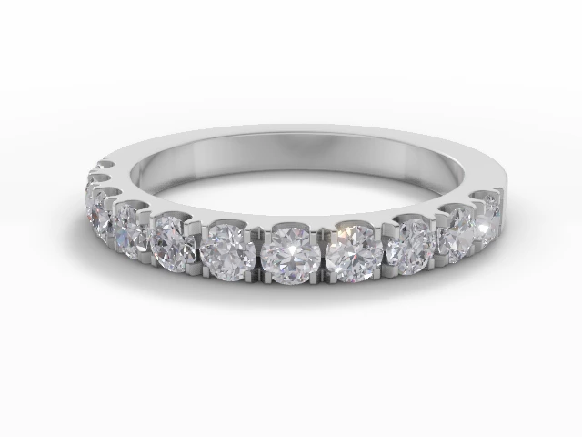 3.0mm. Wide Semi-Set All Diamond Eternity Ring 100% Recycled, Hallmarked 18ct. White Gold