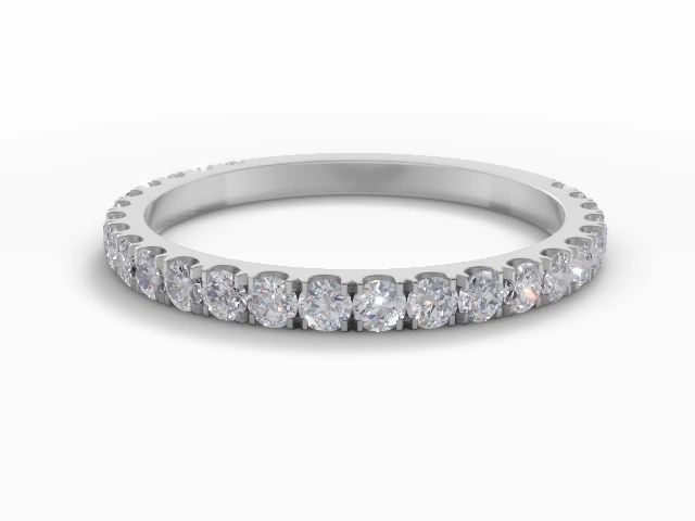 2.0mm. Wide Semi-Set All Diamond Eternity Ring 100% Recycled, Hallmarked 18ct. White Gold