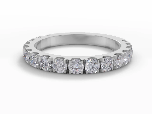 3.0mm. Wide Semi-Set All Diamond Eternity Ring 100% Recycled, Hallmarked 18ct. White Gold