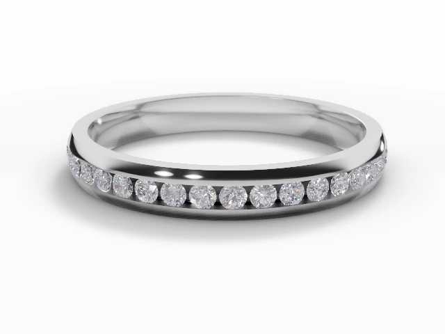 2.7mm. Wide Fully-Set All Diamond Eternity Ring 100% Recycled, Hallmarked 18ct. White Gold