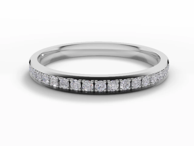 0.39cts. Fully-Set Diamond Wedding Ring  18ct. White Gold  2.2mm. wide, a 'Narrow' ring