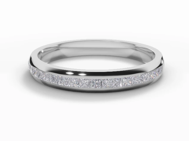 2.7mm. Wide Semi-Set All Diamond Eternity Ring 100% Recycled, Hallmarked 18ct. White Gold