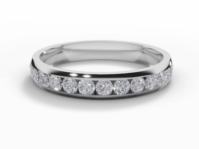 3.1mm. Wide Semi-Set All Diamond Eternity Ring 100% Recycled, Hallmarked 18ct. White Gold