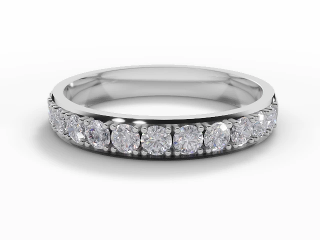 3.1mm. Wide Semi-Set All Diamond Eternity Ring 100% Recycled, Hallmarked 18ct. White Gold