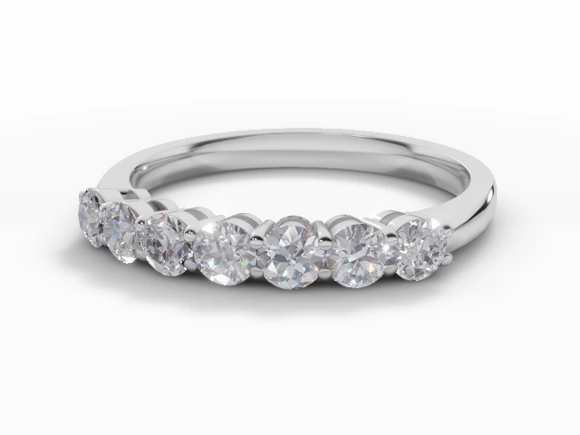 3.5mm. Wide Semi-Set All Diamond Eternity Ring 100% Recycled, Hallmarked 18ct. White Gold