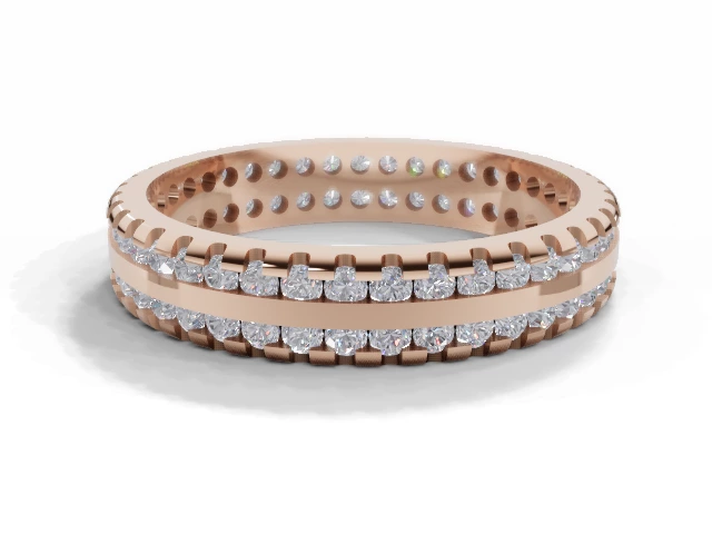 3.8mm. Wide Fully-Set All Diamond Eternity Ring 100% Recycled, Hallmarked 18ct. Rose Gold