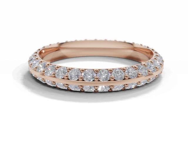 8.0mm. Wide Statement Piece All Diamond Eternity Ring 100% Recycled, Hallmarked 18ct. Rose Gold