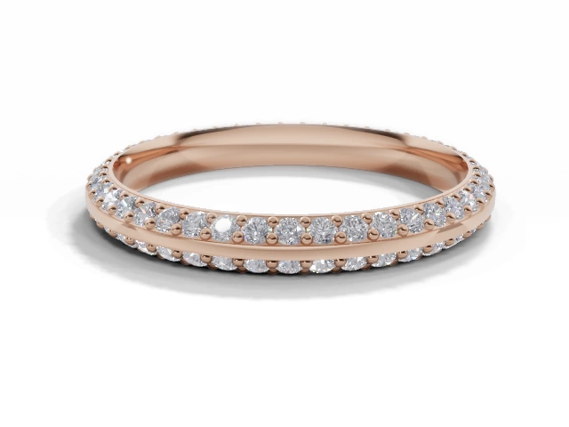 2.5mm. Wide Fully-Set All Diamond Eternity Ring 100% Recycled, Hallmarked 18ct. Rose Gold