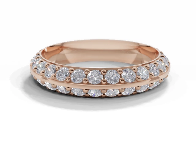 4.0mm. Wide Fully-Set All Diamond Eternity Ring 100% Recycled, Hallmarked 18ct. Rose Gold