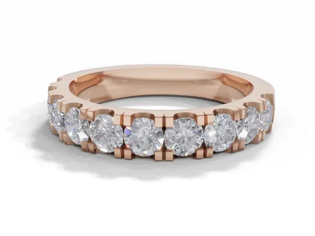 3.1mm. Wide Semi-Set<br />All Diamond Eternity Ring<br />100% Recycled, Hallmarked 18ct. Rose Gold 3.1mm. Wide Semi-Set<br />All Diamond Eternity Ring<br />100% Recycled, Hallmarked 18ct. Rose Gold