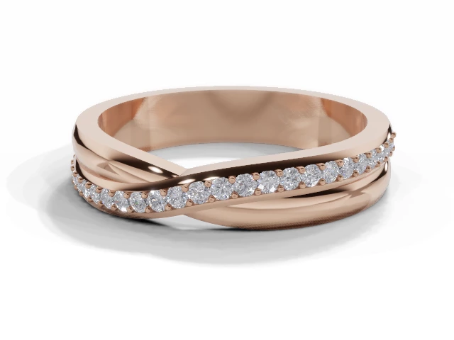 4.0mm. Wide Fully-Set All Diamond Eternity Ring 100% Recycled, Hallmarked 18ct. Rose Gold