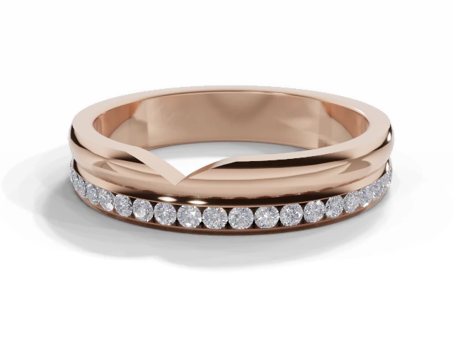 4.0mm. Wide Fully-Set All Diamond Eternity Ring 100% Recycled, Hallmarked 18ct. Rose Gold