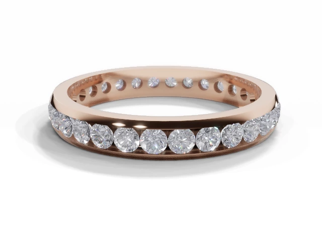 3.1mm. Wide Fully-Set All Diamond Eternity Ring 100% Recycled, Hallmarked 18ct. Rose Gold