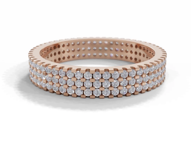 3.6mm. Wide Fully-Set All Diamond Eternity Ring 100% Recycled, Hallmarked 18ct. Rose Gold