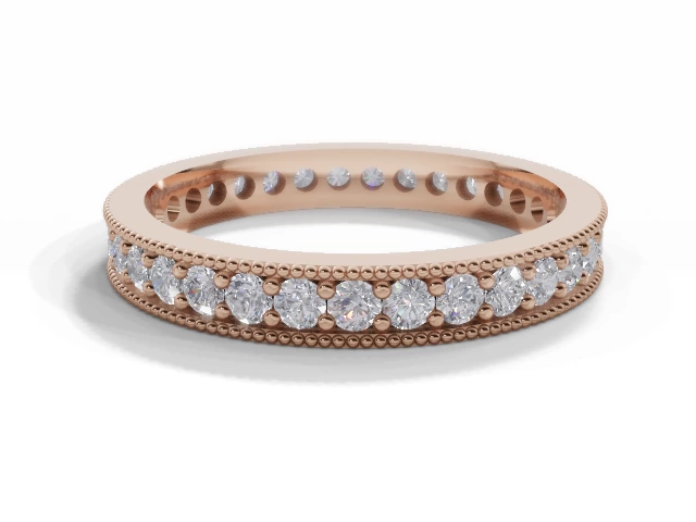 2.9mm. Wide Fully-Set All Diamond Eternity Ring 100% Recycled, Hallmarked 18ct. Rose Gold