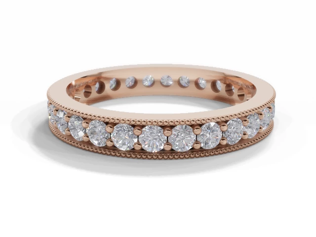 3.1mm. Wide Fully-Set All Diamond Eternity Ring 100% Recycled, Hallmarked 18ct. Rose Gold